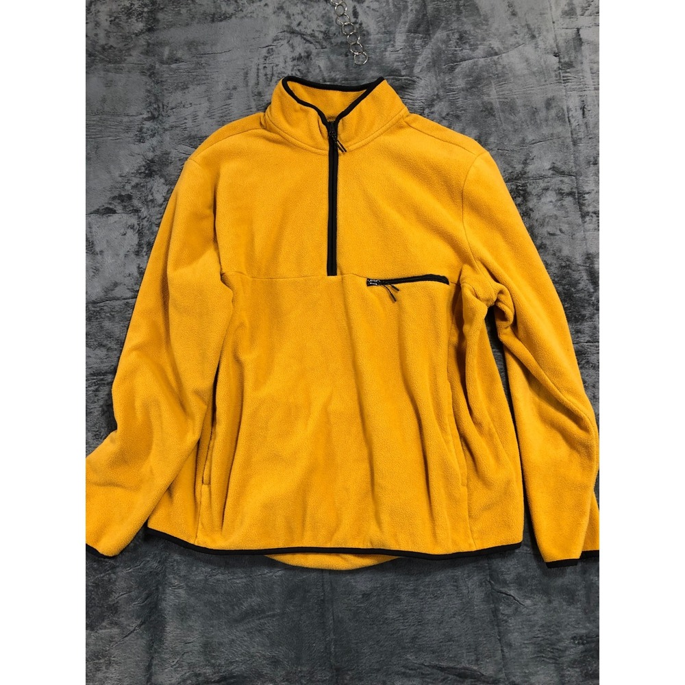 Goodfellow & Co‎ Mens XXL Mustard Yellow Quarter Zip Fleece Pullover Jacket